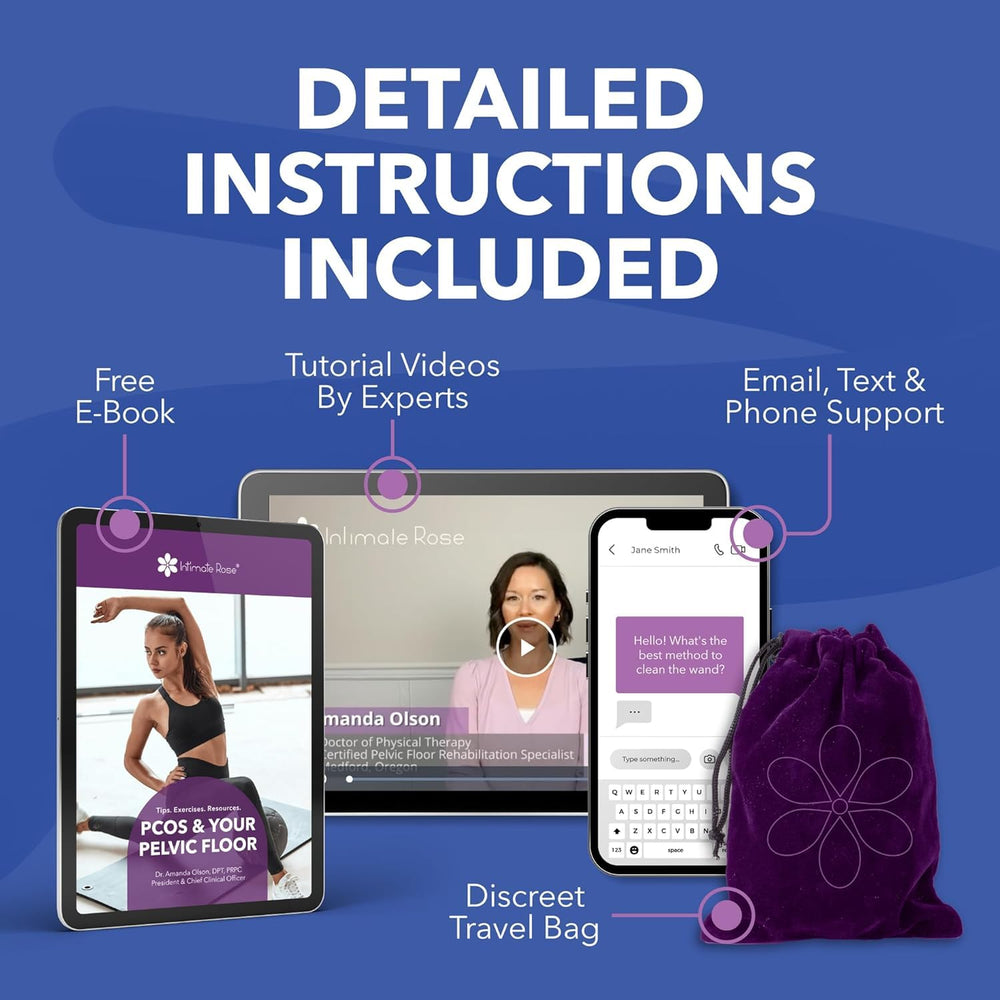 Intimate Rose wand with included resources for guidance and care