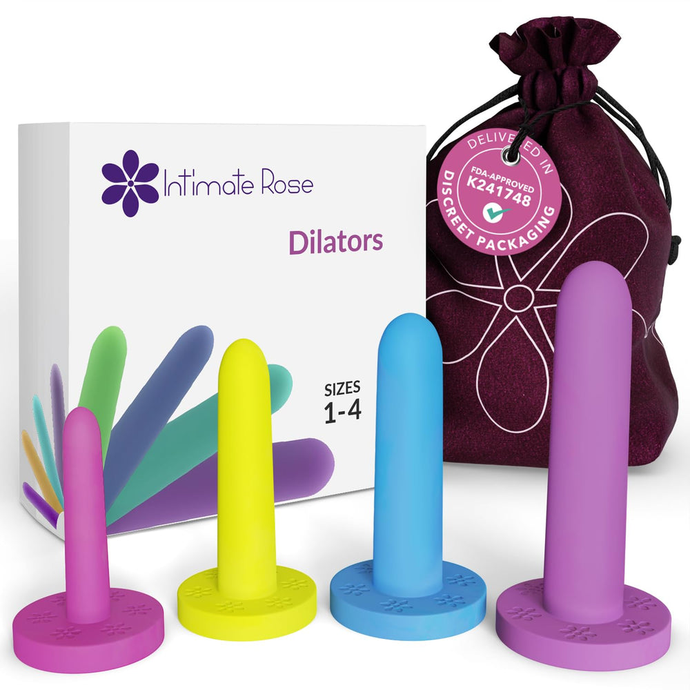 Intimate Rose small dilators set with sizes 1–4 for at-home pelvic floor therapy.