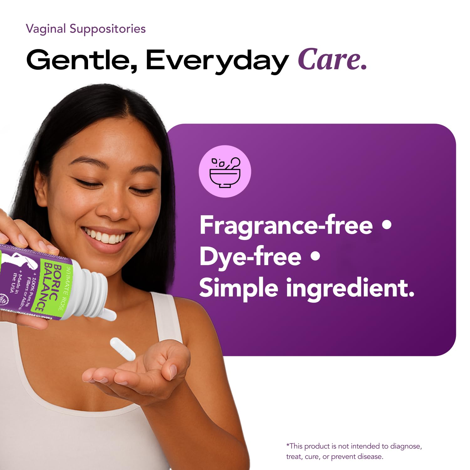 Intimate Rose usage image demonstrates simple insertion into a routine.