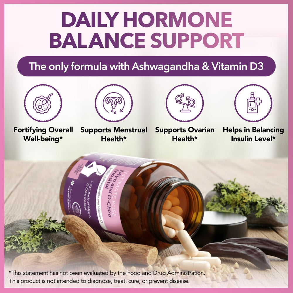 Intimate Rose vegan capsules packaging highlights cruelty-free formulation for plant-based wellness.