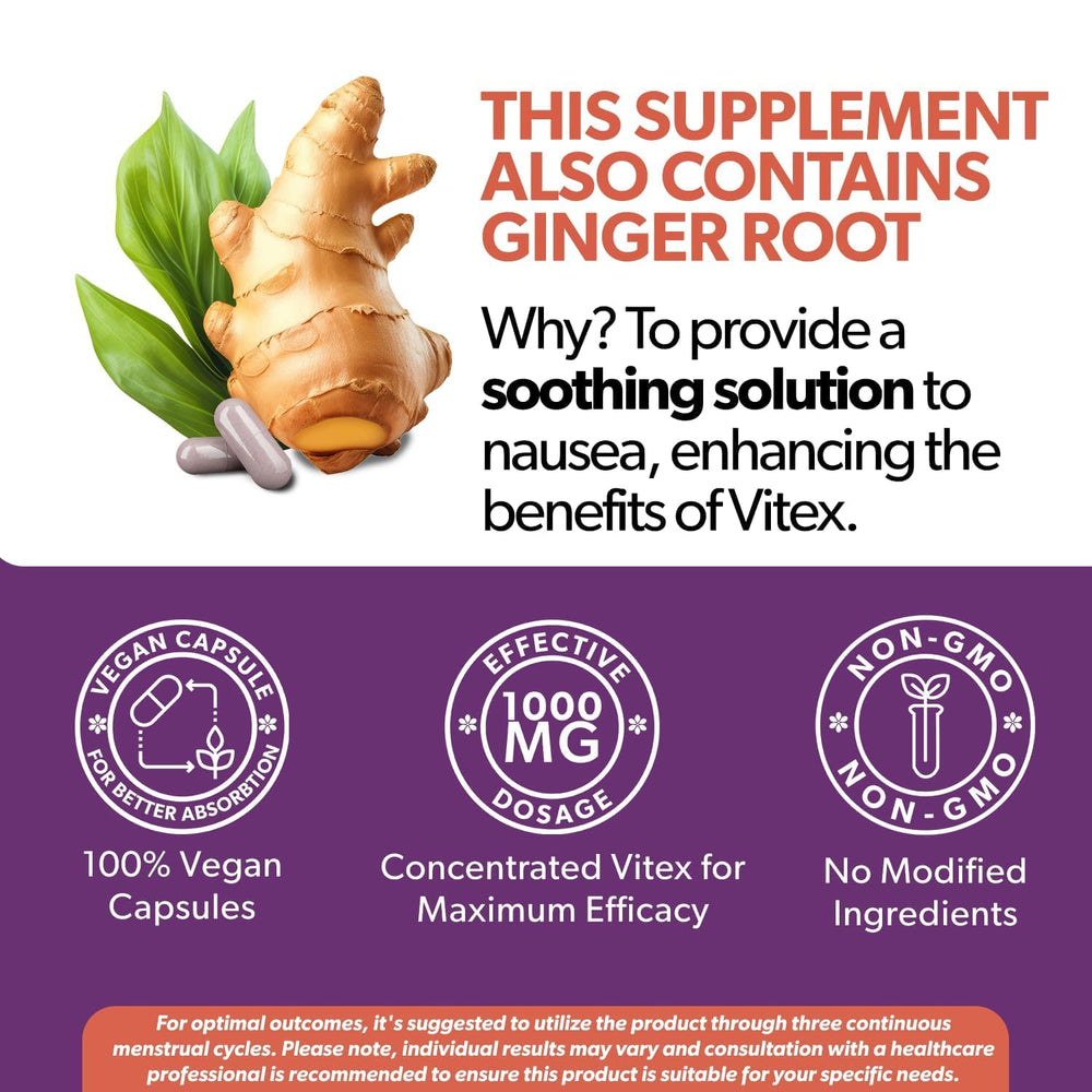 Intimate Rose Vitex ginger blend bottle highlighting menstrual comfort potential.