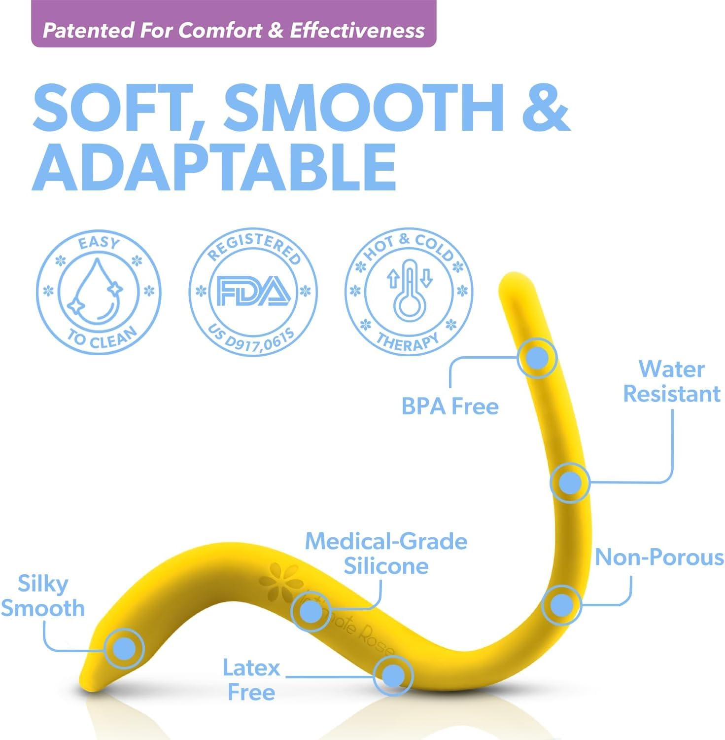 Intimate Rose BPA-free and latex-free wand for safer daily use.