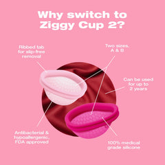 INTIMINA Ziggy Cup 2 ribbed tab for slip-free removal
