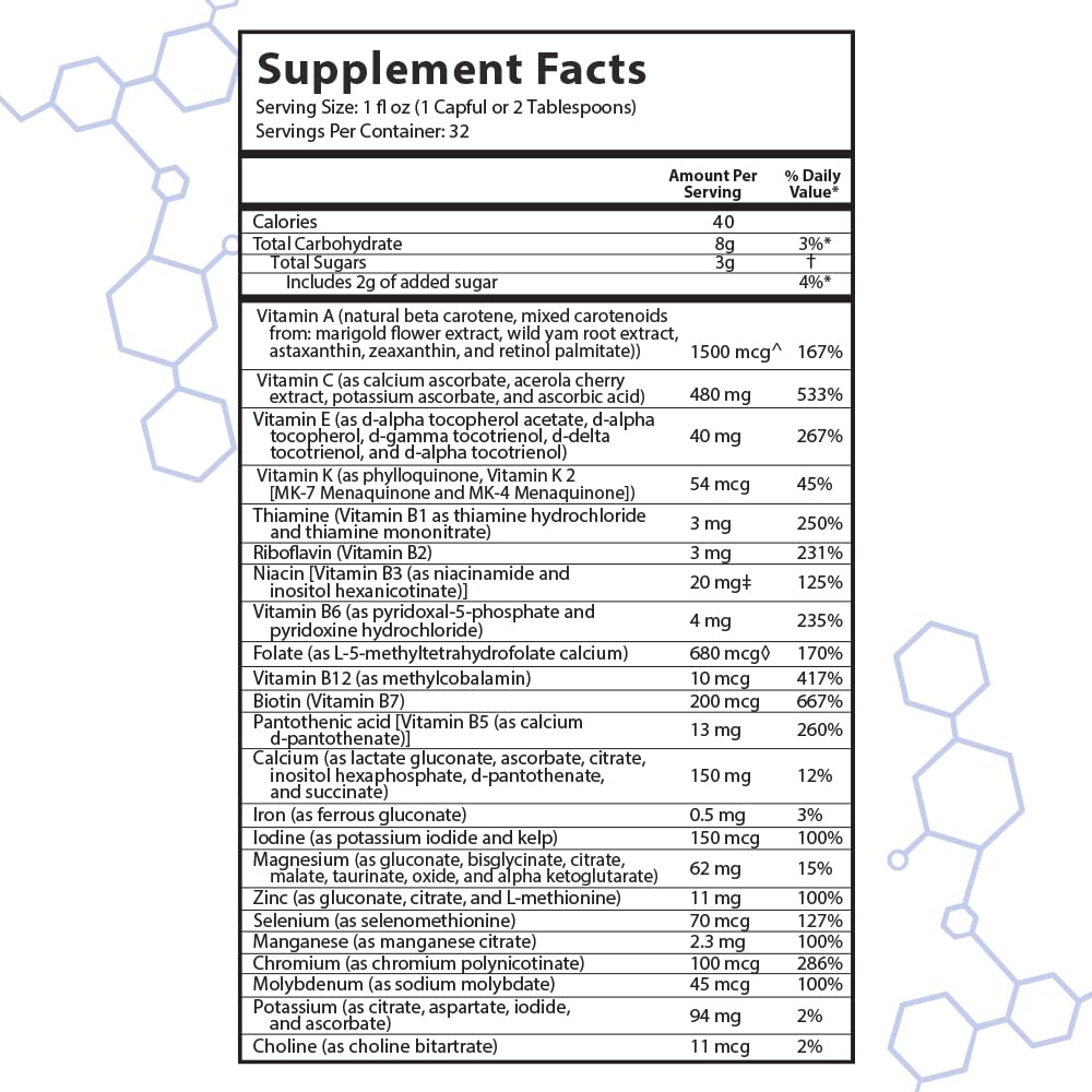 IntraKID nutrition graphic showing 215+ nutrients.