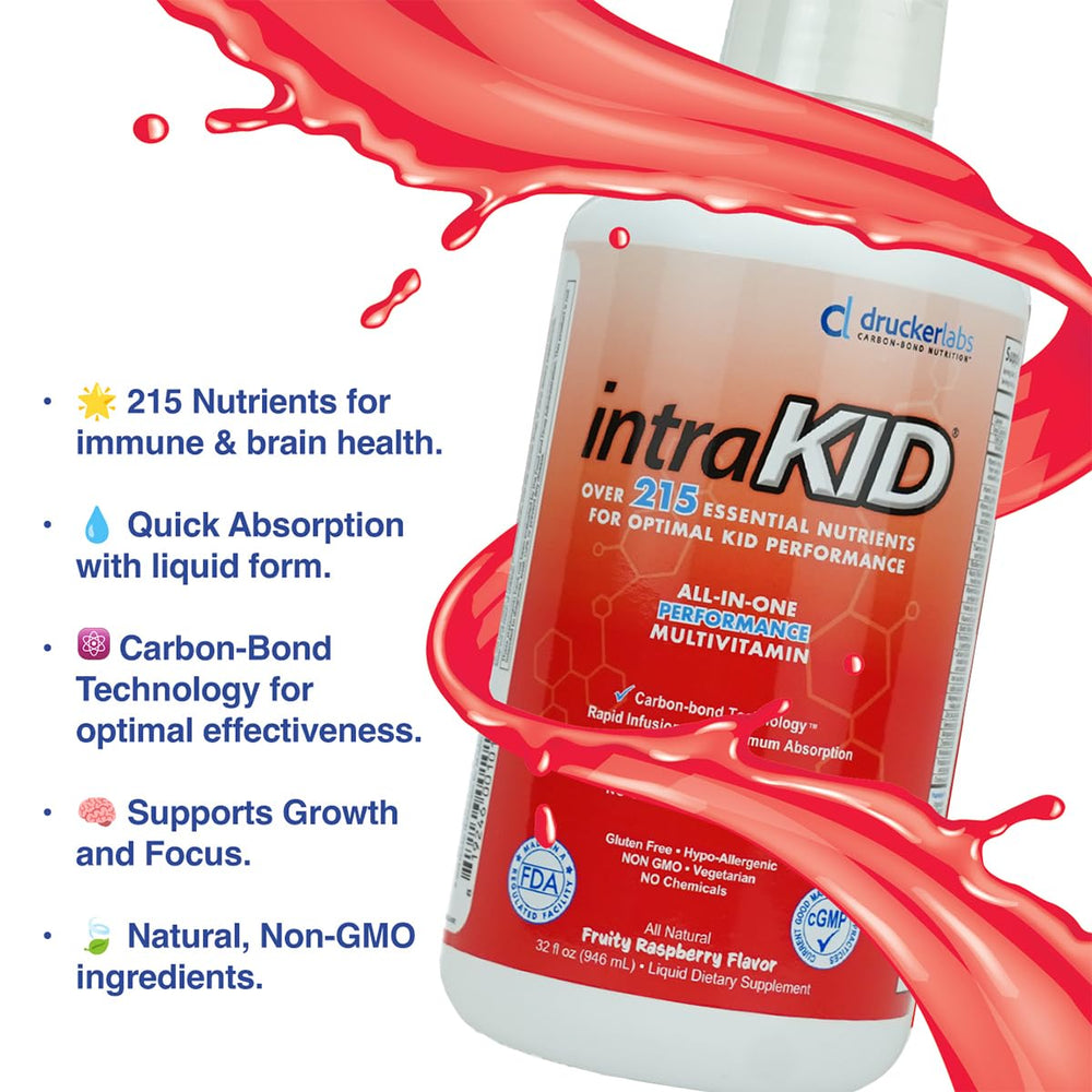 IntraKID preservative-free claim on packaging and formula.