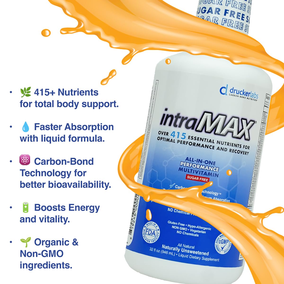 Intramax bottle on a kitchen counter ready for daily routine.