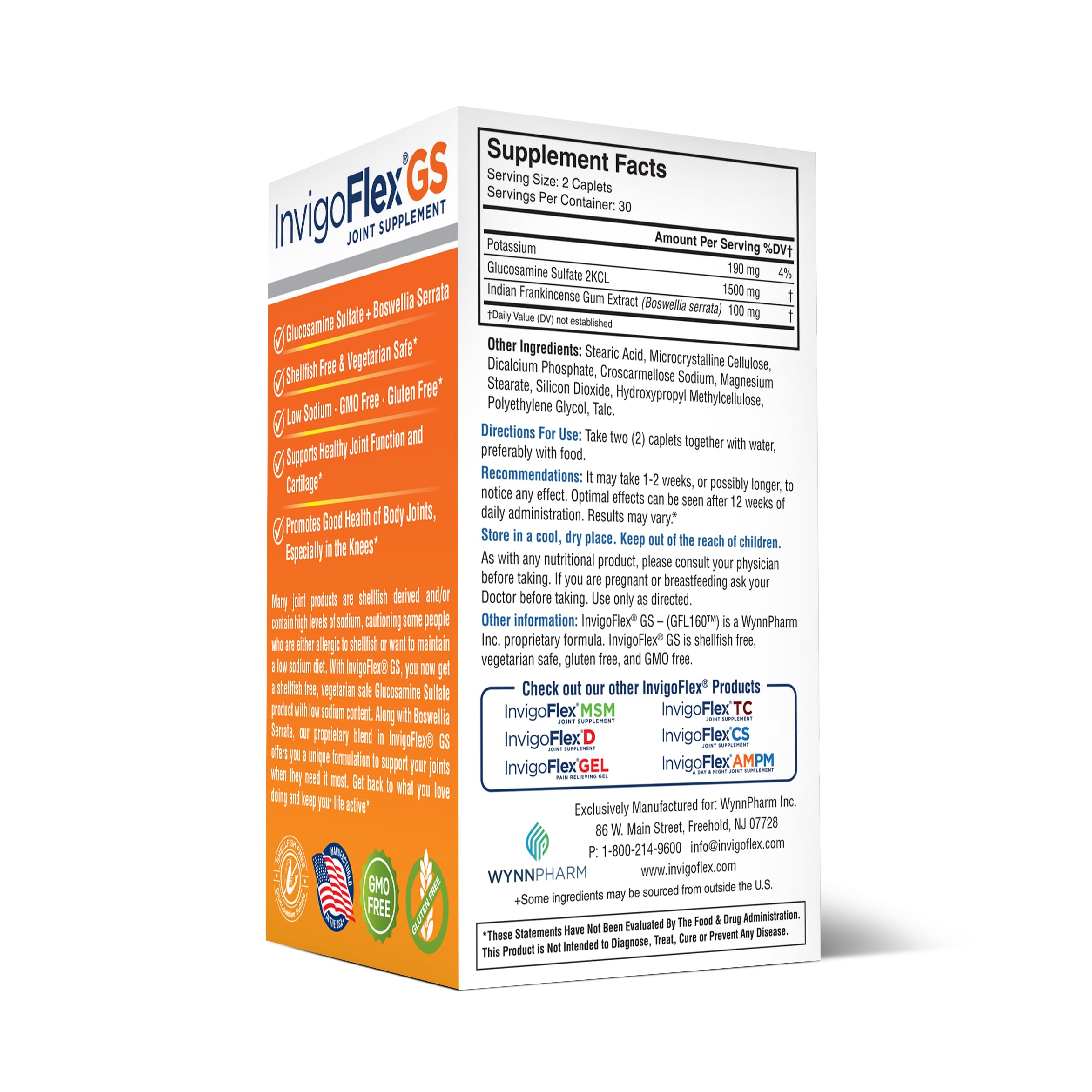 INVIGOFLEX GS low-sodium label suggests a lighter daily intake option