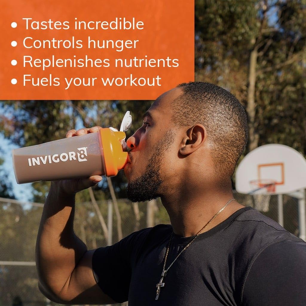 INVIGOR8 Superfood Shake ingredient bundle shows all-natural blend offers convenient nutrition.