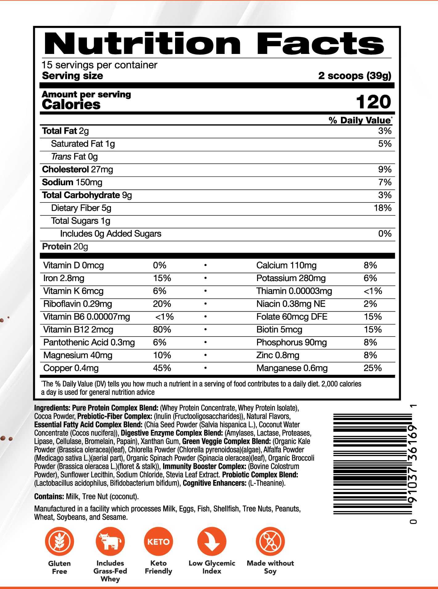 INVIGOR8 Superfood Shake USA facility stamp conveys quality standards.