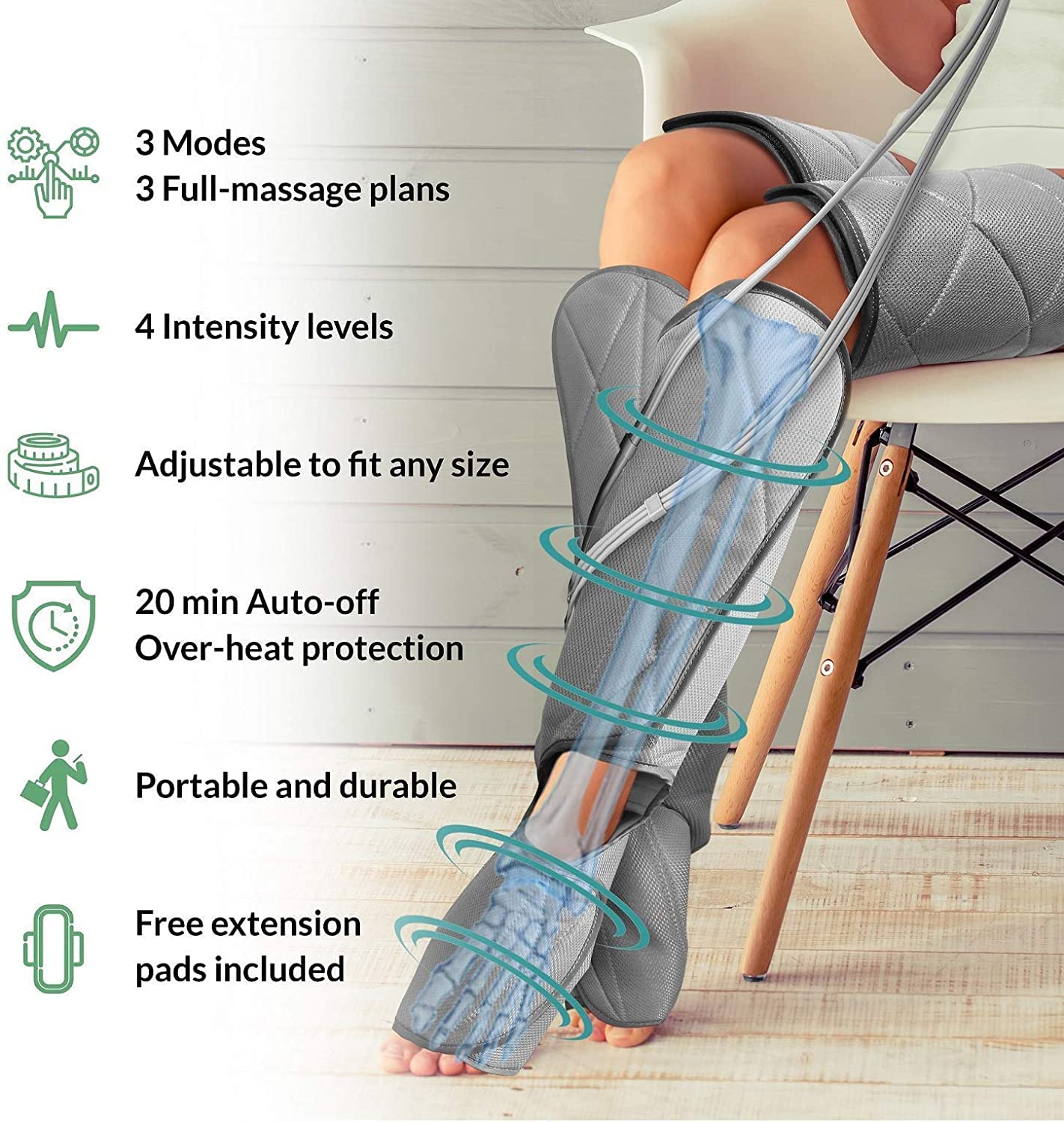 InvoSpa air compression technology highlights gentle, consistent pressure for home use.
