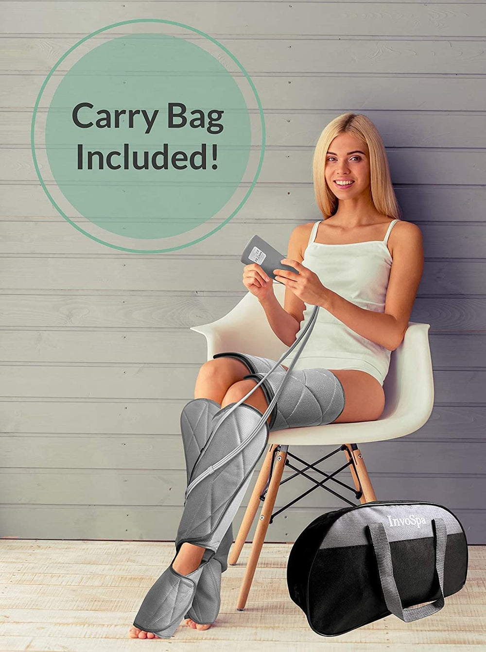 InvoSpa fully adjustable straps ensure a secure, comfortable fit for any leg.