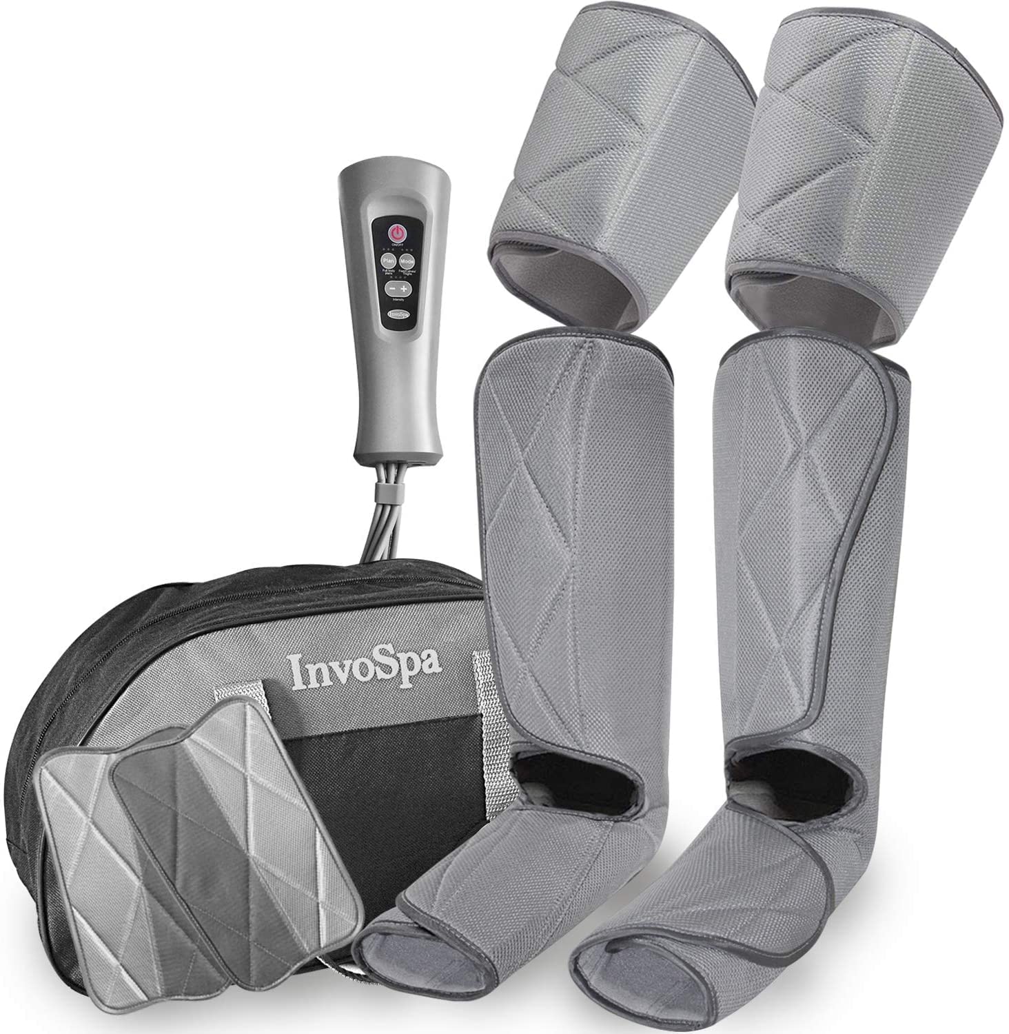InvoSpa leg massager foot wrap demonstrates targeted foot relief and adjustable fit.