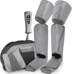InvoSpa leg massager foot wrap demonstrates targeted foot relief and adjustable fit.