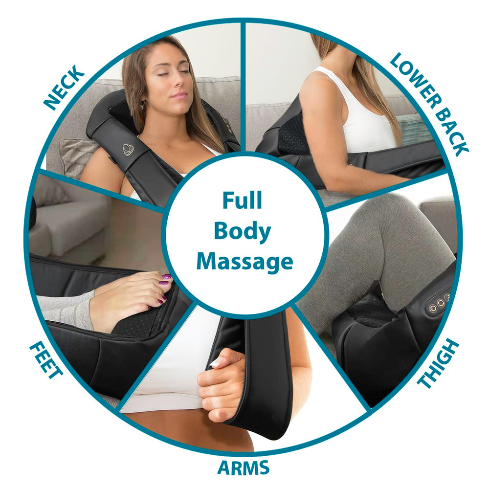 InvoSpa Shiatsu Massager offers adjustable intensity for personalized pressure.