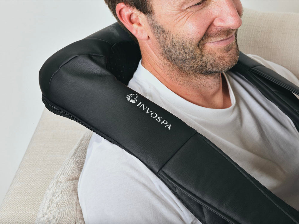 InvoSpa Shiatsu Massager includes a heat function for warmer sessions.