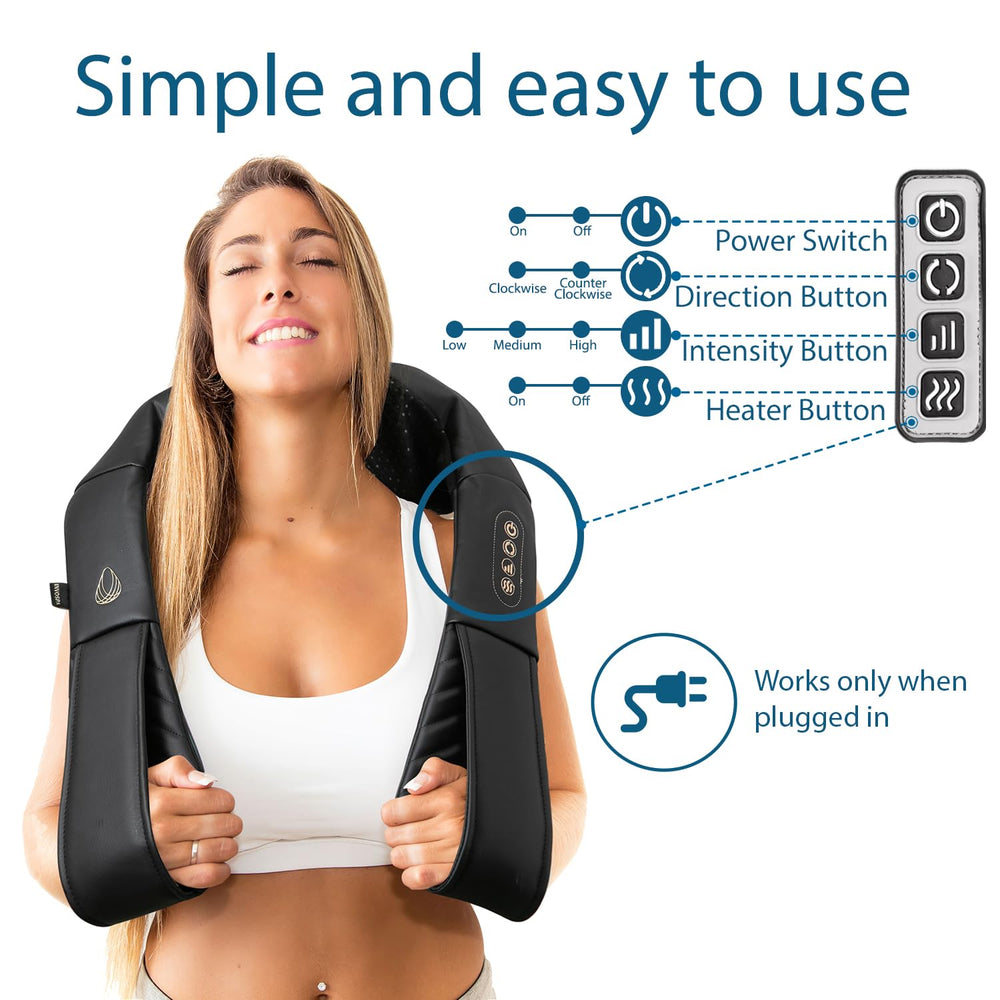 InvoSpa Shiatsu Massager with Heat used on the back for deep kneading.