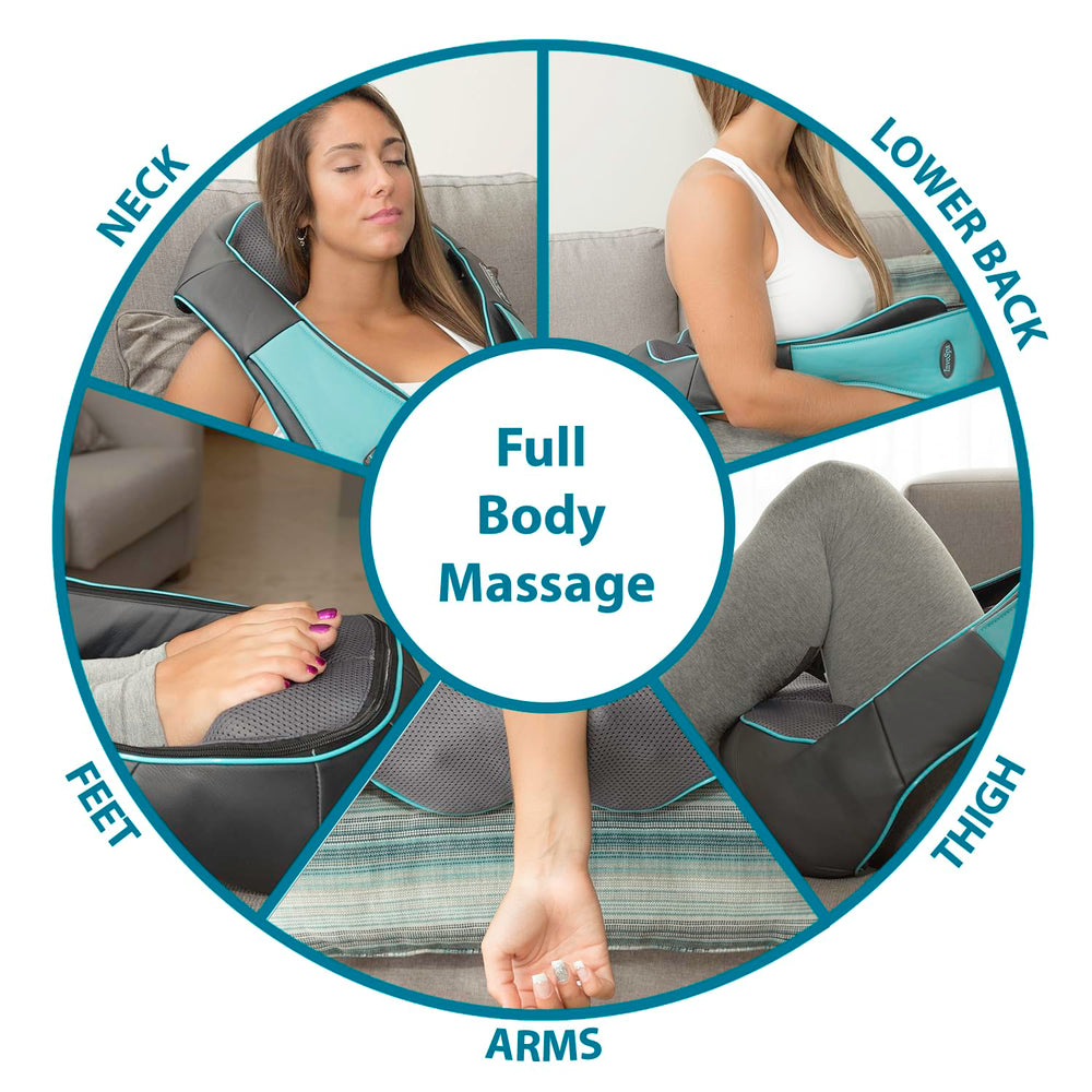InvoSpa massager rear view demonstrating heat function.