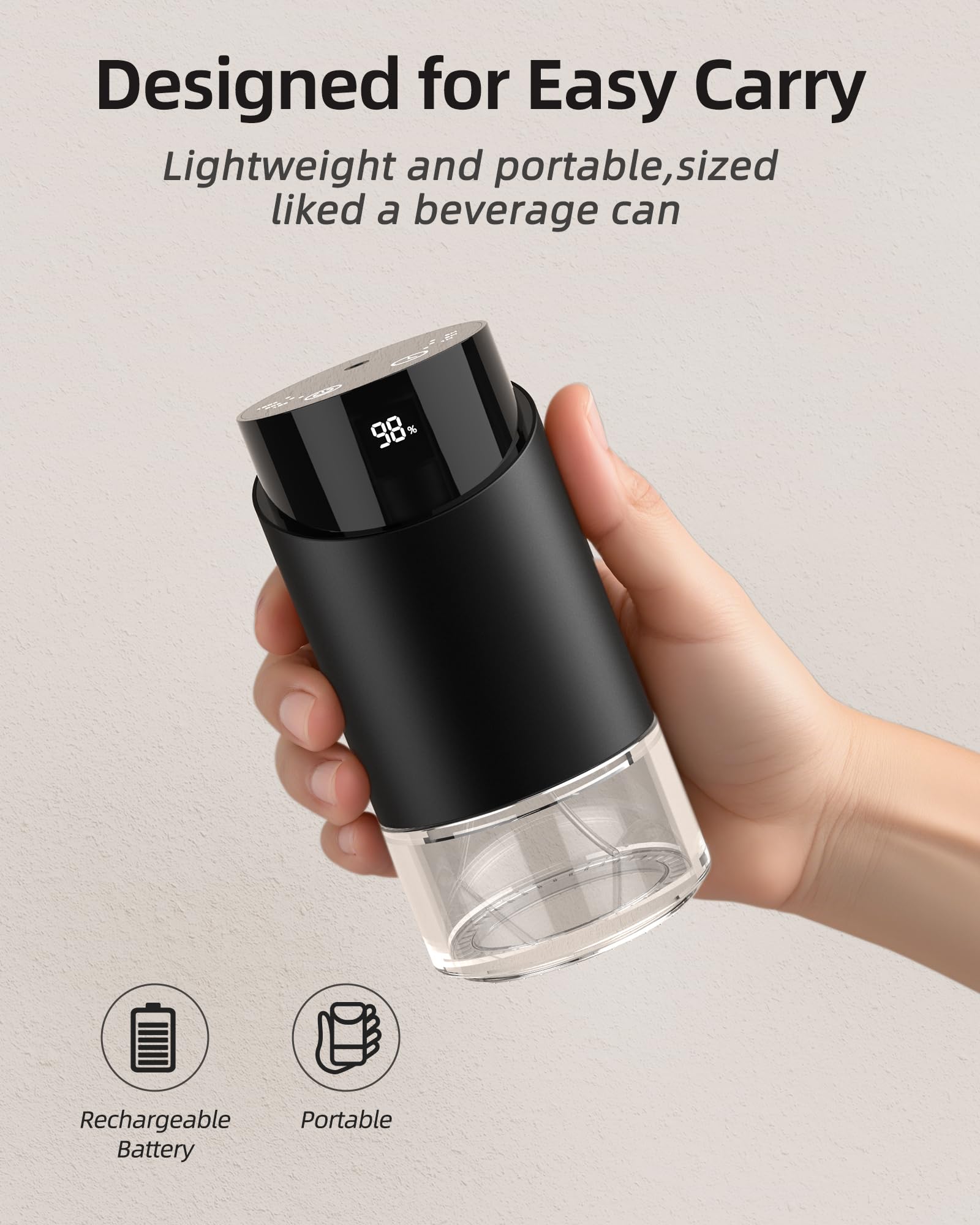 INXDOLHOM diffuser features a 100ml glass tank for steady fragrance release.
