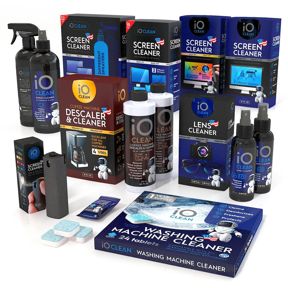 iO CLEAN kit packaging emphasizes eco-friendly, non-toxic formula for safe use