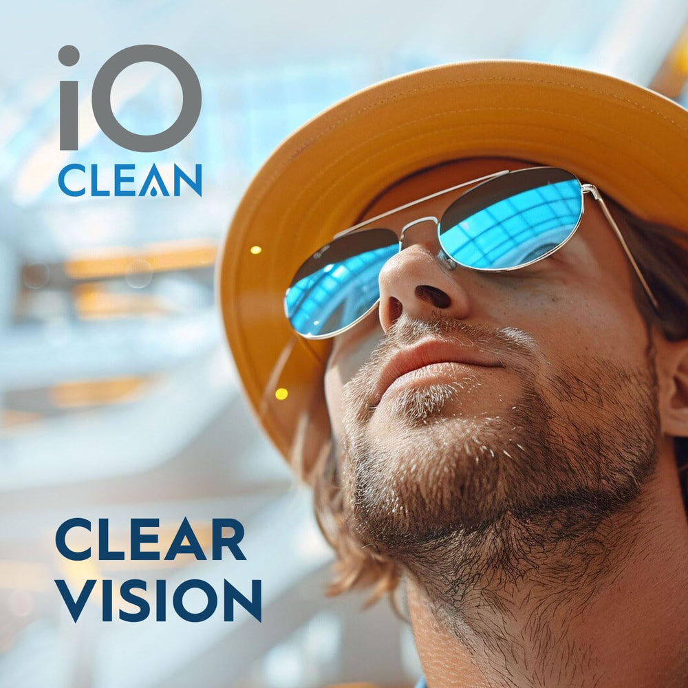 iO CLEAN two microfiber cloths ready for lint-free polishing