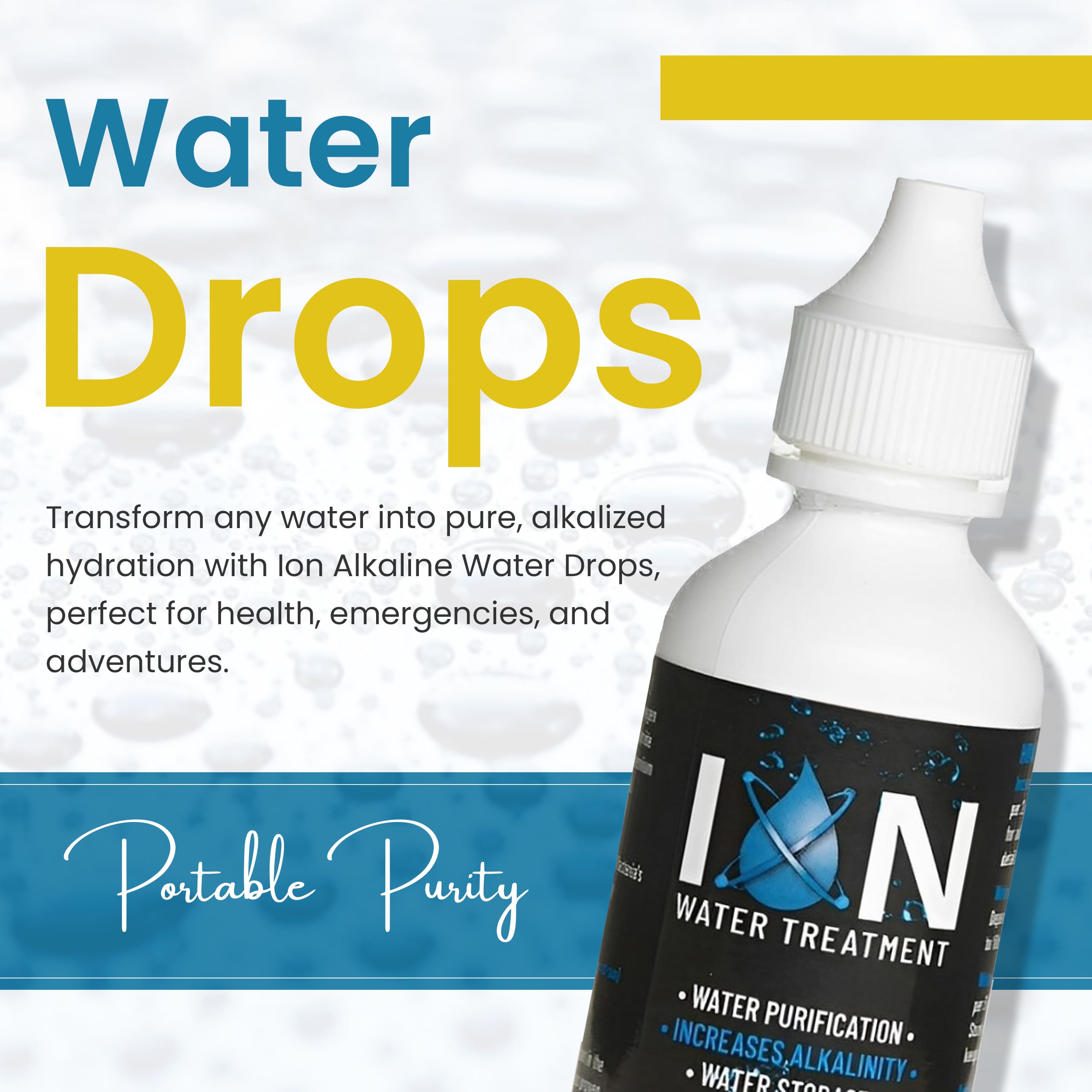Ion Alkaline water close-up with bubbles signaling oxygen enrichment.