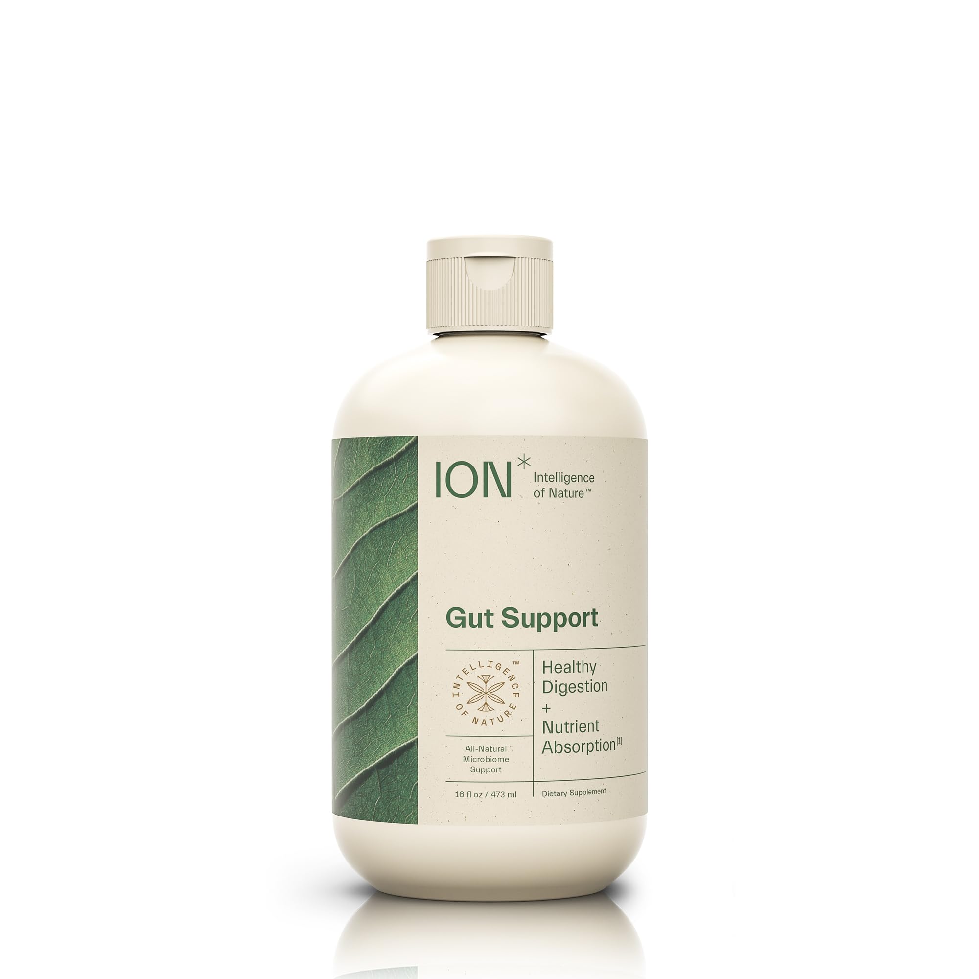 ION* Gut Support bottle pour shows easy daily use for digestion and gut balance.