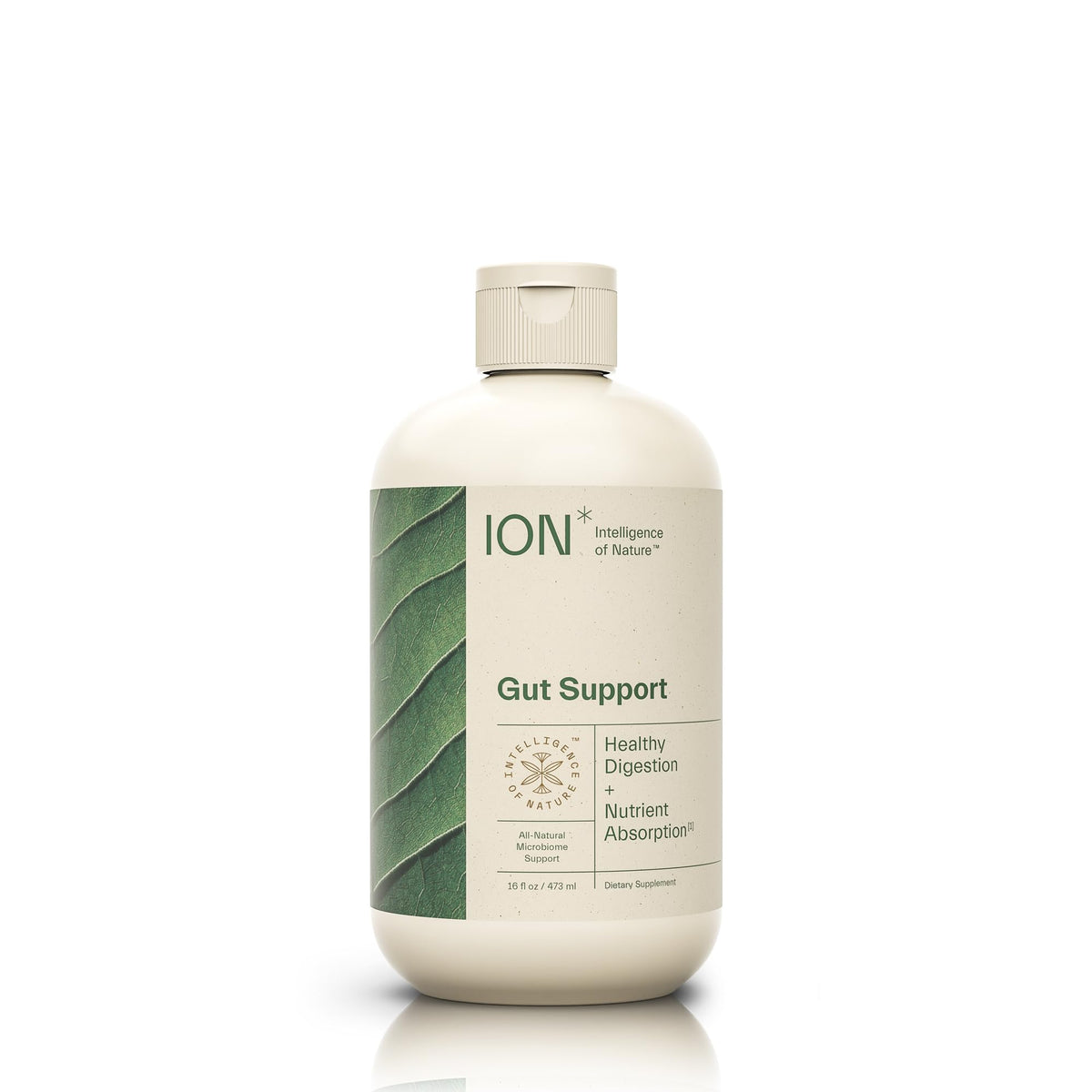 ION* Gut Support bottle pour shows easy daily use for digestion and gut balance.