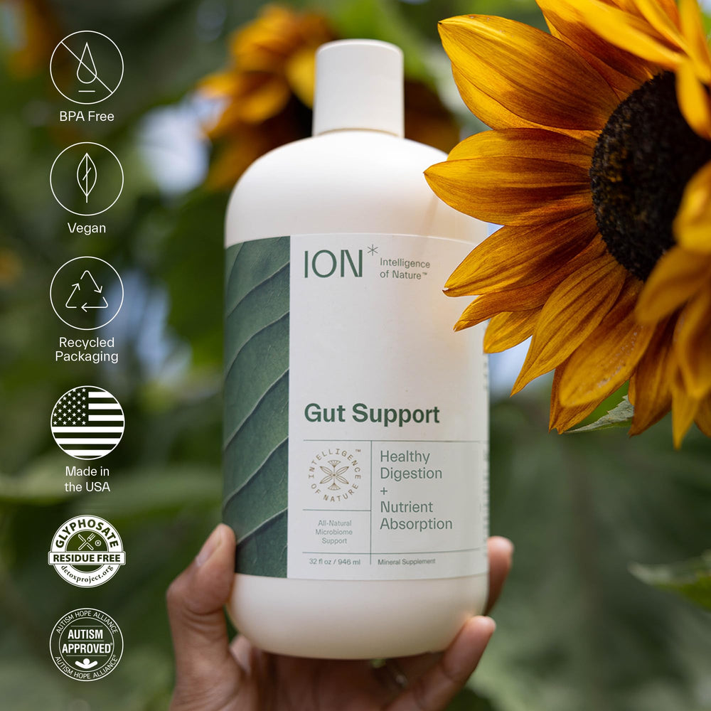 ION* Intelligence of Nature immunity-focused gut health suggests immune support.