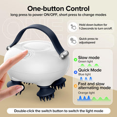 IOOKNA scalp massager showing 3 adjustable speeds for personalized sessions