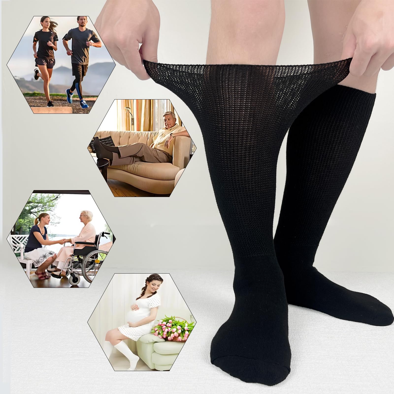 Ioryzek diabetic socks are easy to put on and take off for daily use.