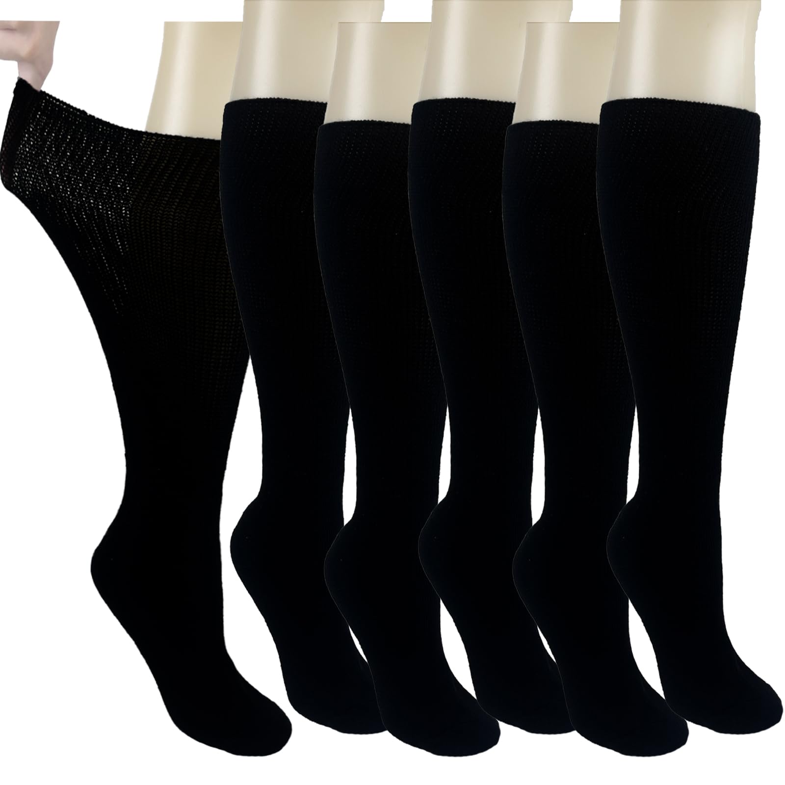 Ioryzek Diabetic Socks with extra width offering a non-binding, comfortable fit for swollen ankles.