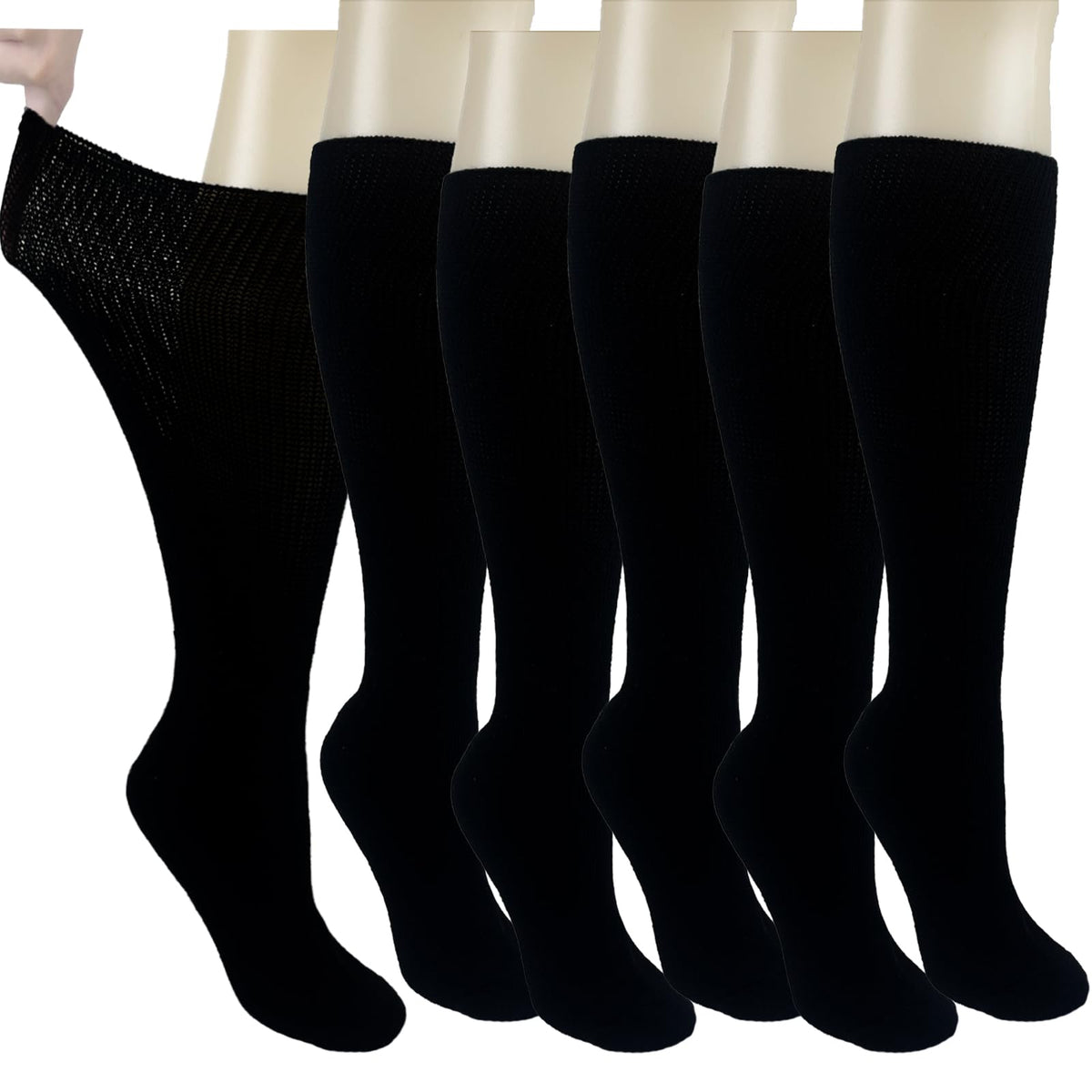 Ioryzek Diabetic Socks with extra width offering a non-binding, comfortable fit for swollen ankles.