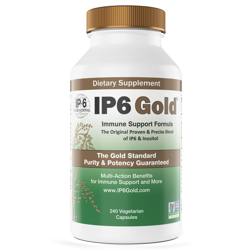 IP6 Gold bottle front view with clean label and non-GMO promise.
