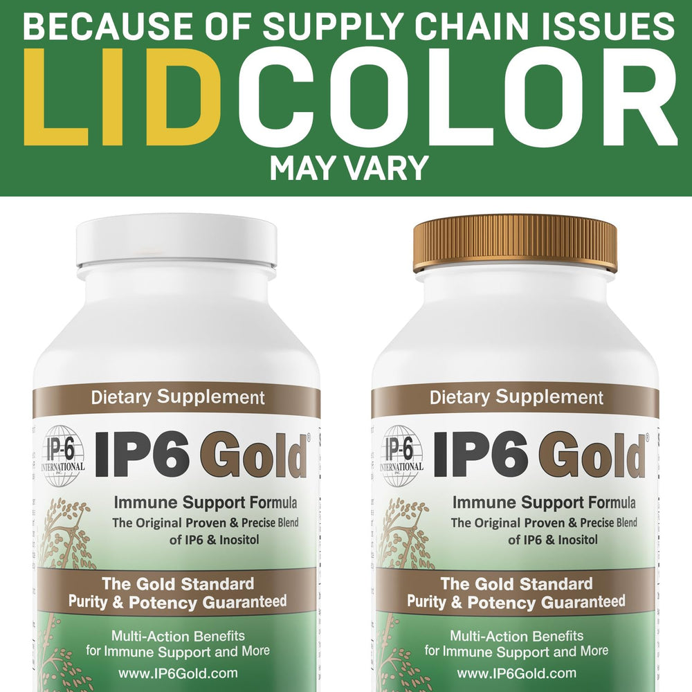 IP6 Gold capsules poured, 240 vegetarian capsules for daily immunity support.