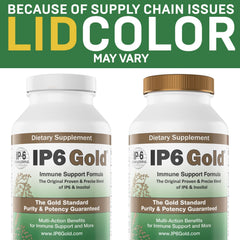 IP6 Gold capsules poured, 240 vegetarian capsules for daily immunity support.