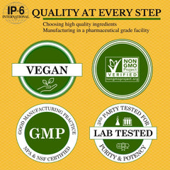 IP6 Gold powder with Non-GMO badge signals trusted ingredient sourcing.