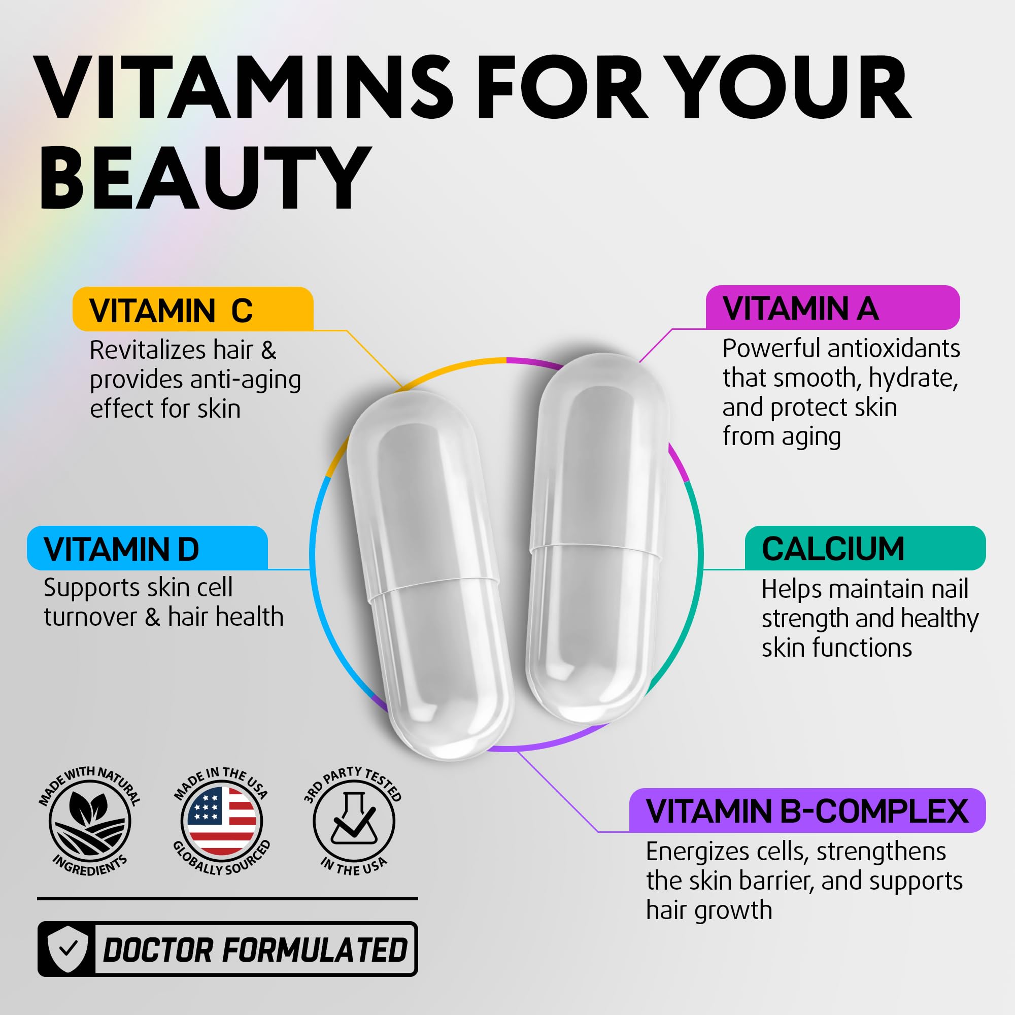 IQ BIOLOGY Biotin collagen keratin packaging highlights premium formula.