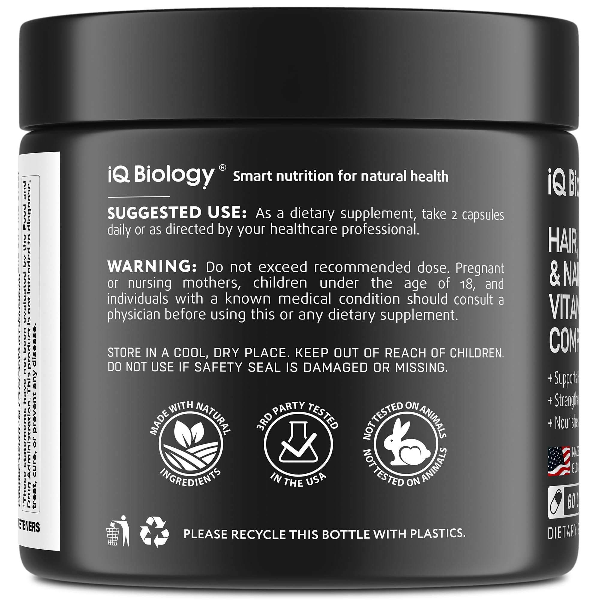 IQ BIOLOGY daily-use capsules for long-term beauty routines.