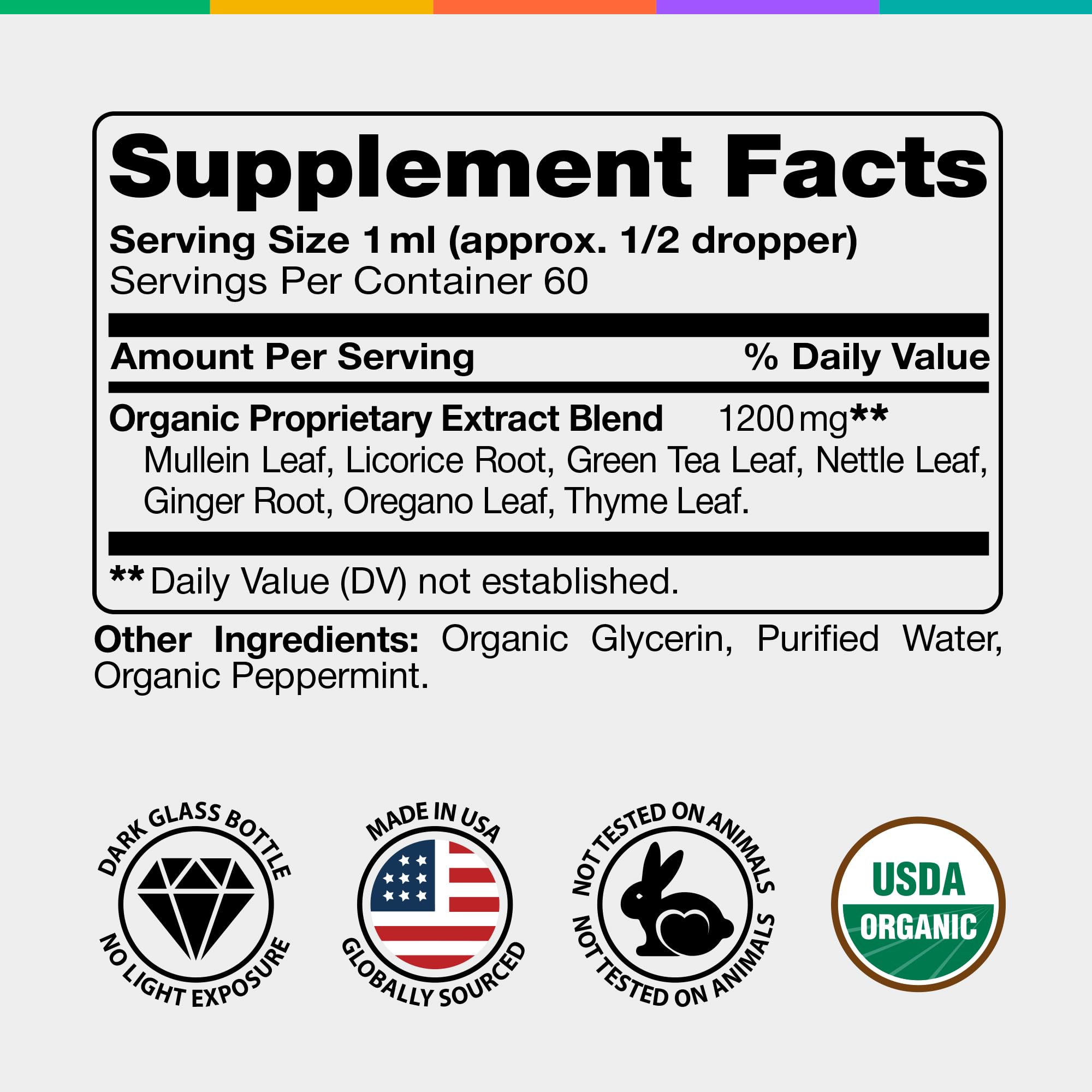 IQ Biology Mullein Drops with mullein leaf ingredient for mucus clearance
