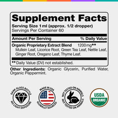 IQ Biology Mullein Drops with mullein leaf ingredient for mucus clearance