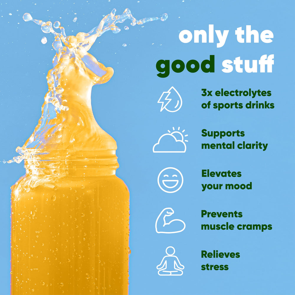 A glass with IQMIX lemon-lime drink highlighting refreshing hydration