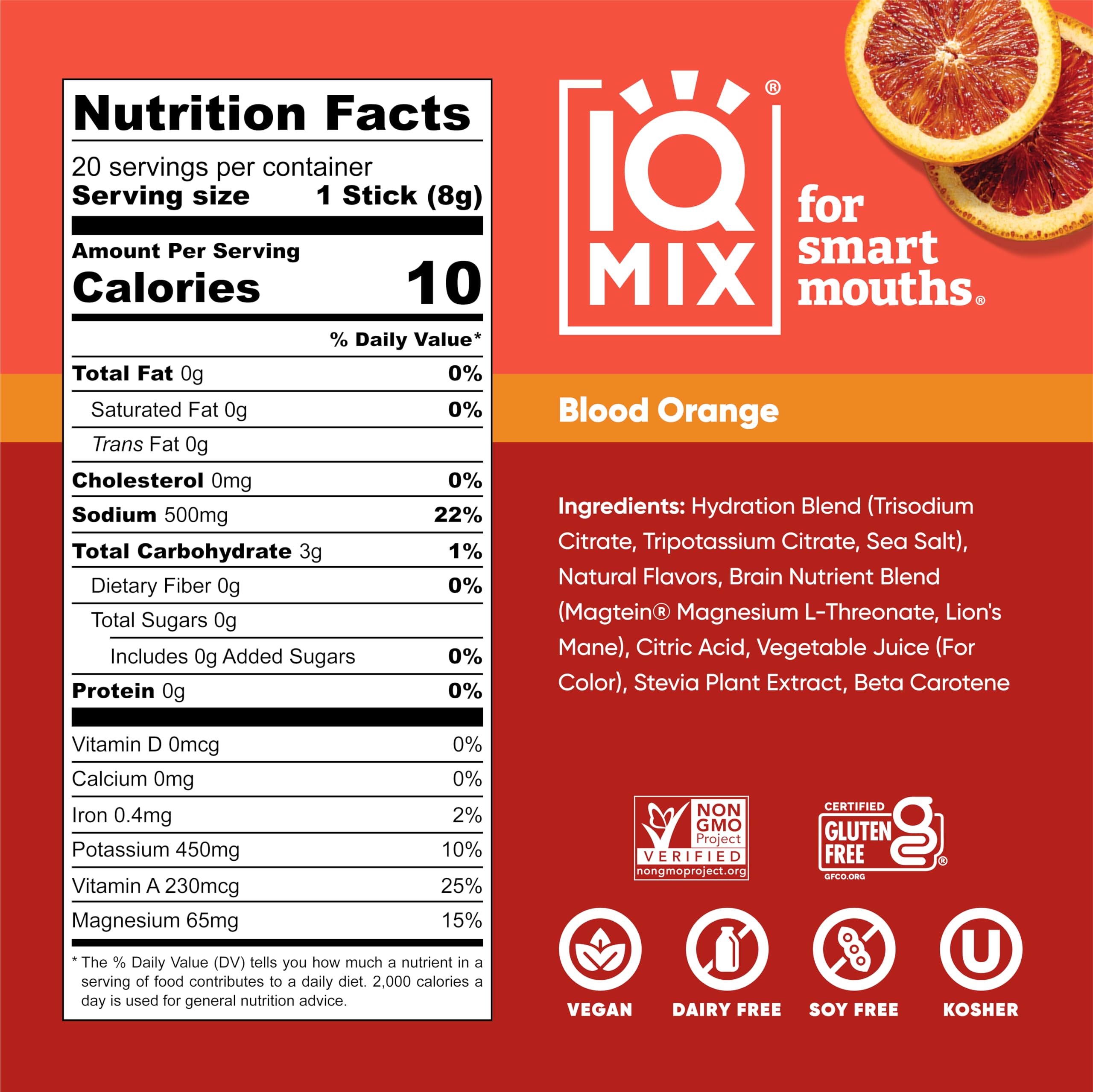 IQMIX Lemon Lime packet provides refreshing hydration and mental clarity.