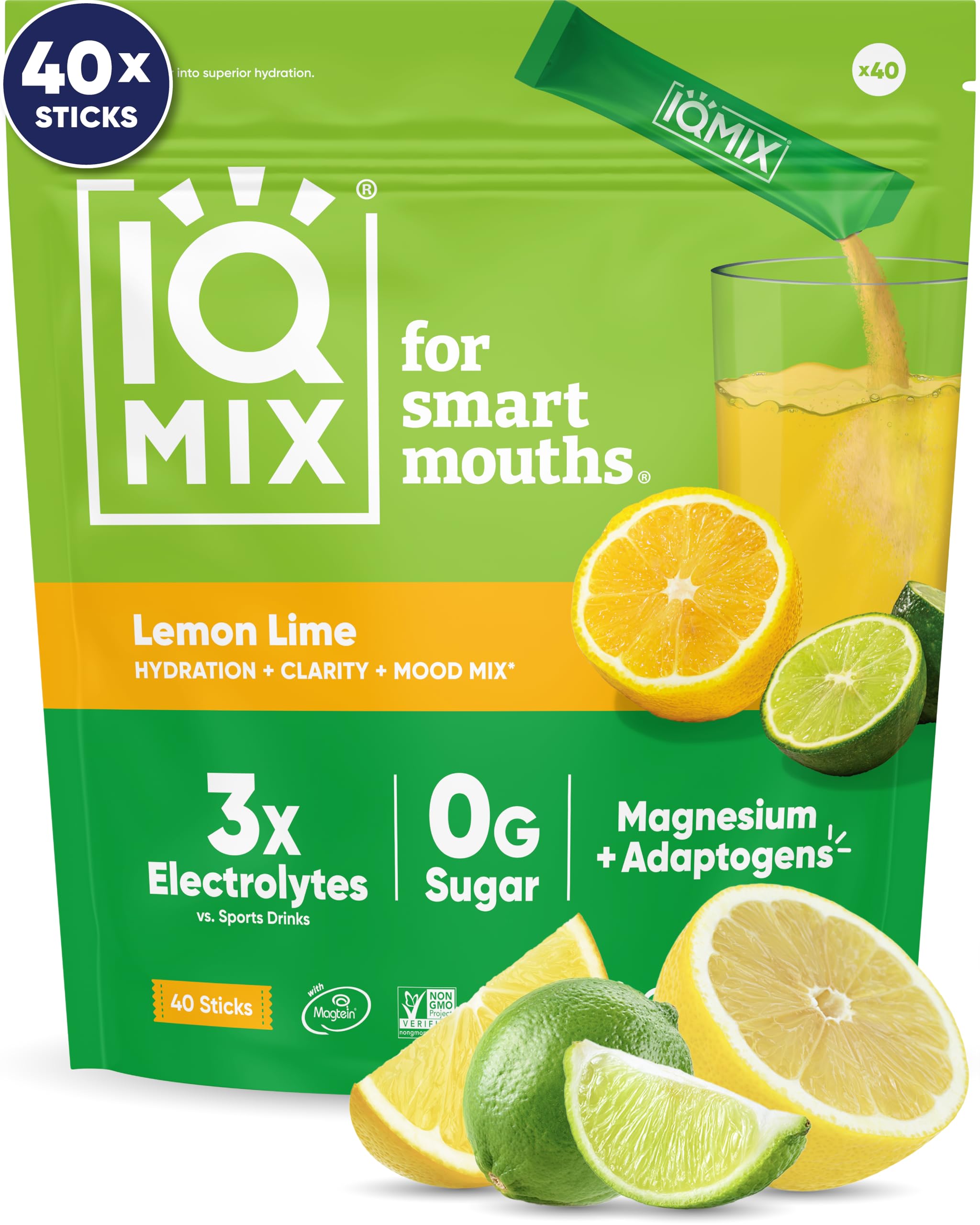 IQBAR IQMIX lemon-lime packet ready to mix for crisp hydration and focus