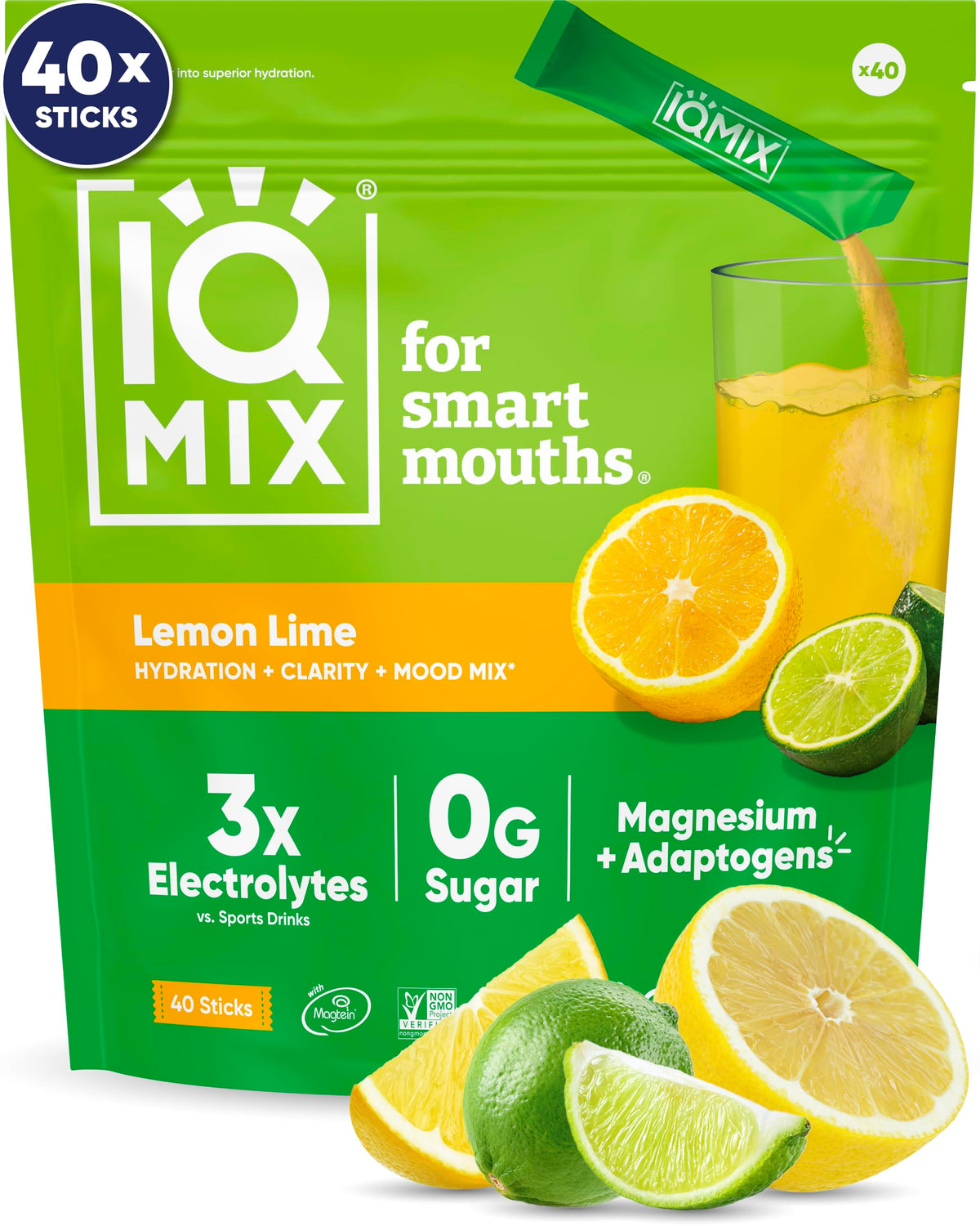IQBAR IQMIX lemon-lime packet ready to mix for crisp hydration and focus