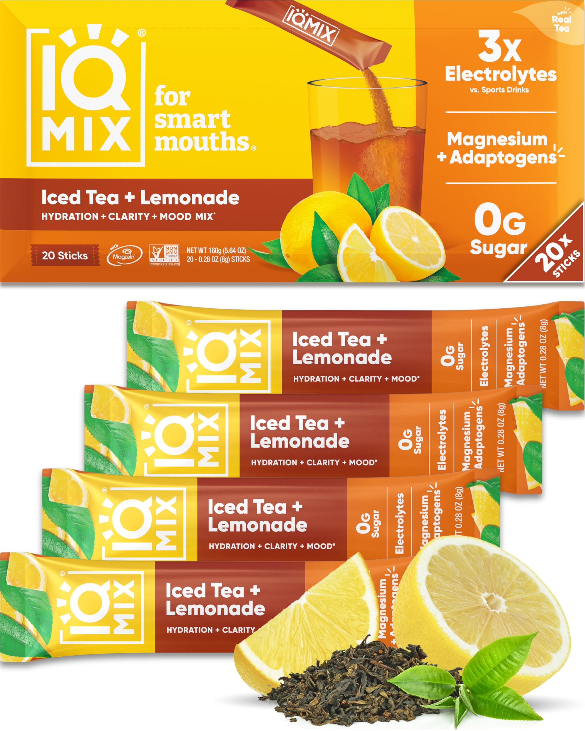 IQBAR IQMIX packet close-up for quick hydration and focus.