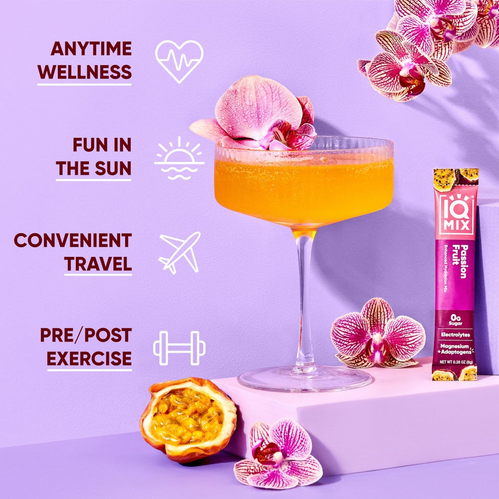 IQMIX flavor lineup highlights passion-fruit as a crave-worthy hydration option.
