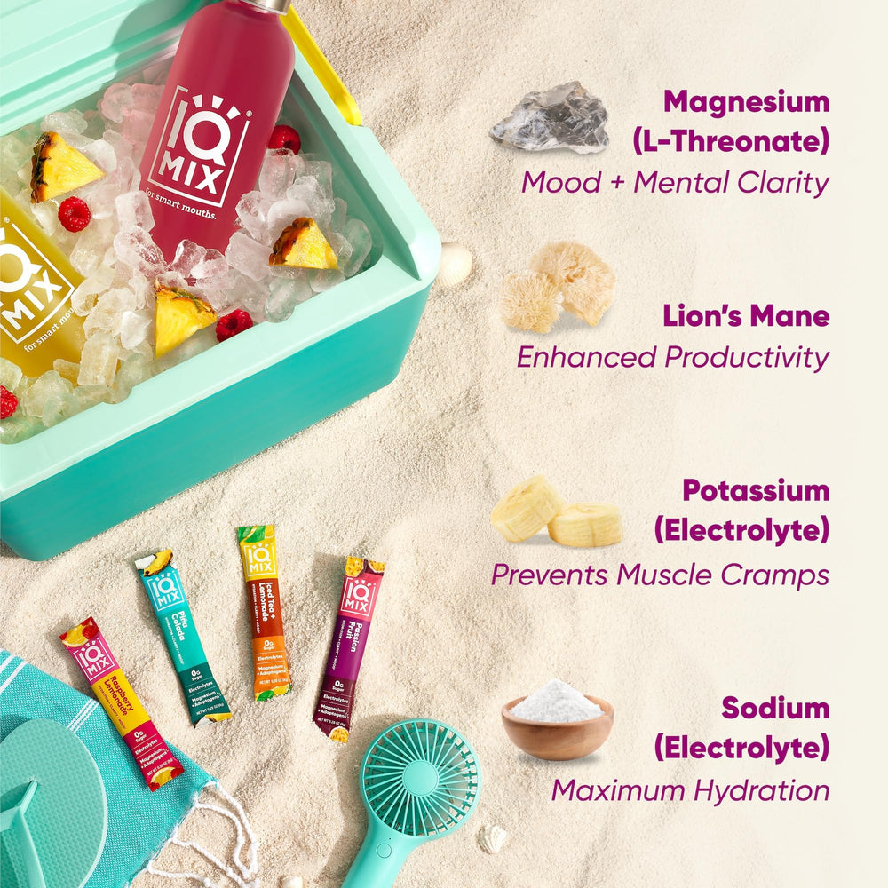 IQMIX sugar-free packets ready for travel and daily workouts.