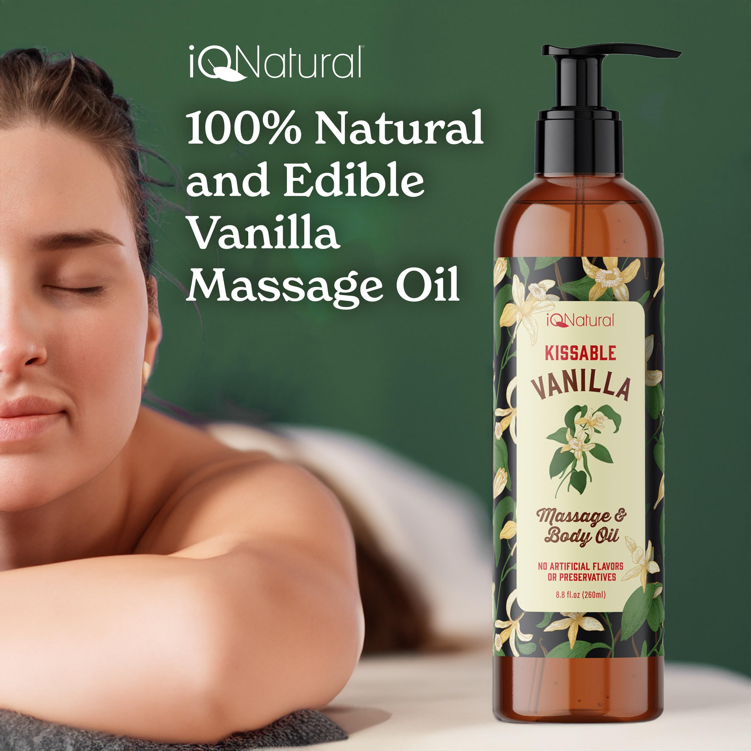 IQNATURAL coconut-sunflower body oil for silky skin and massage sessions
