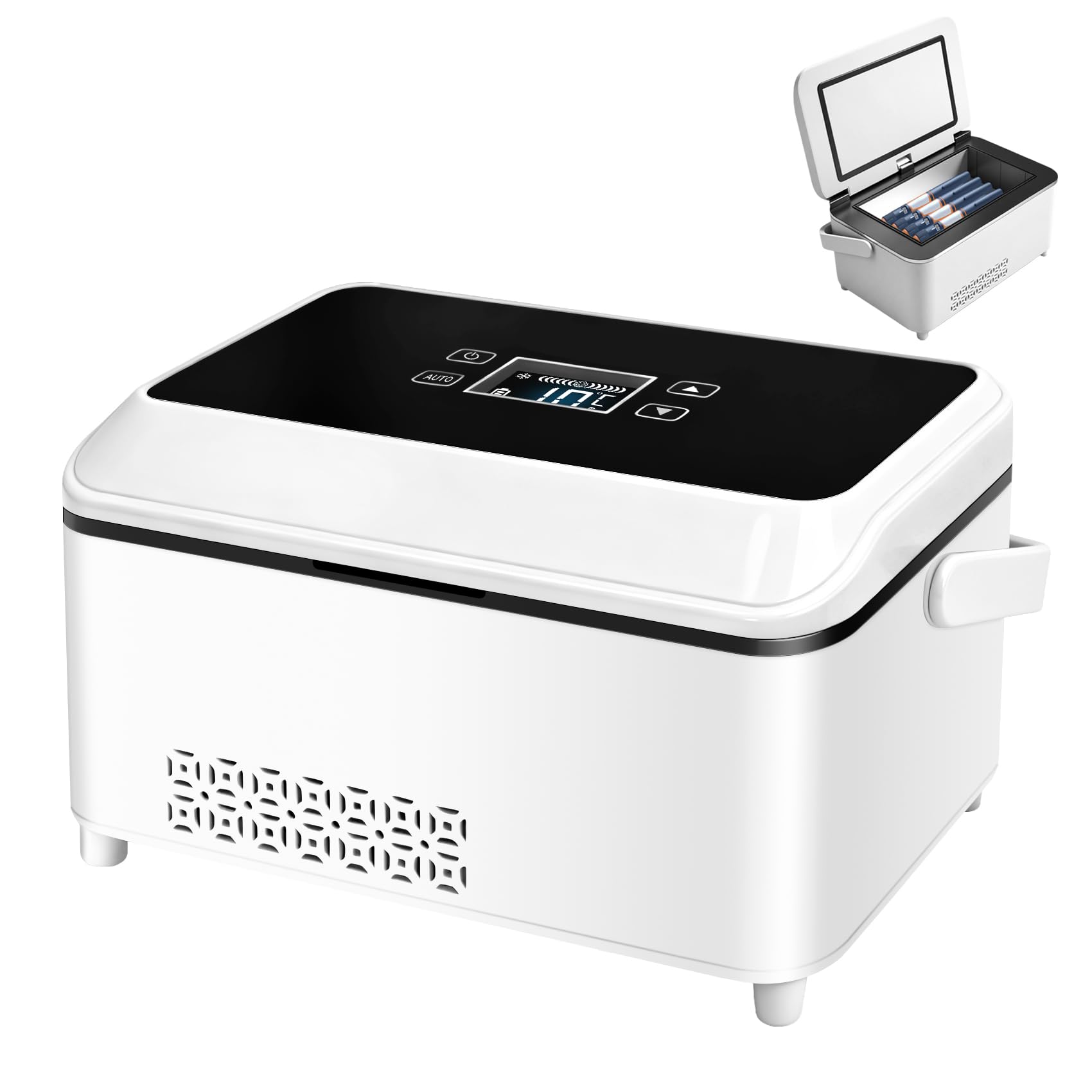 IQYIQY insulin cooler front view with LCD display for at-a-glance temperature