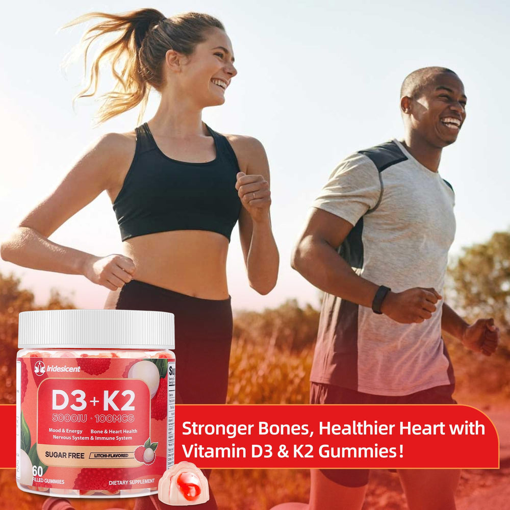 Iridesicent bottle ready-to-use lychee gummies, convenient 30-day daily routine.